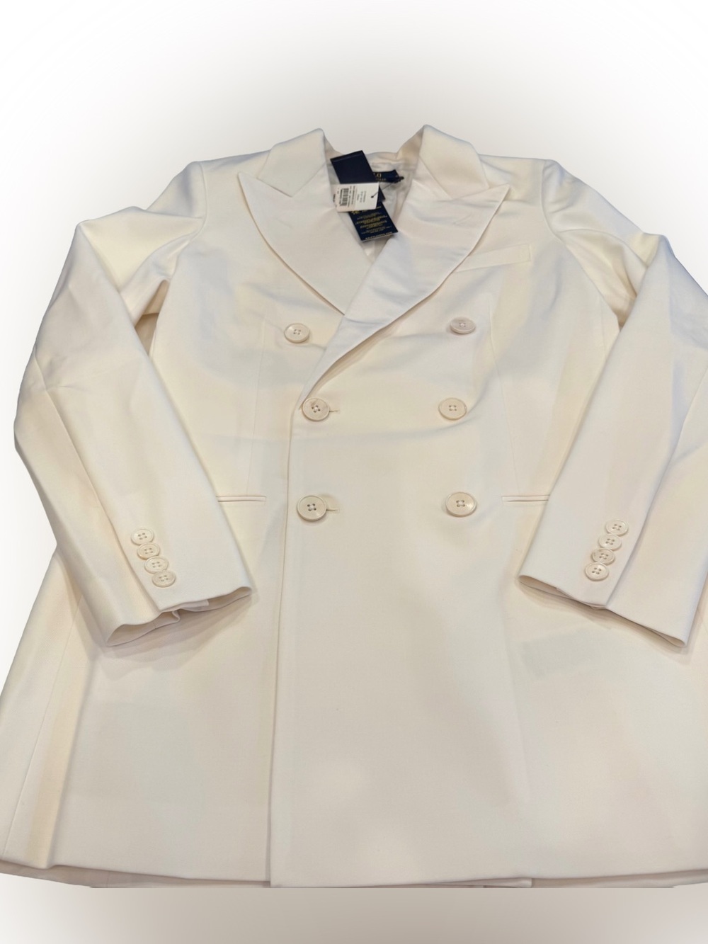 Polo Ralph Lauren Women’s Ivory Blazer Double Breasted Tailored Sz 4 NWT